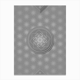 Geometric Glyph Sigil with Hex Array Pattern in Gray n.0006 Canvas Print