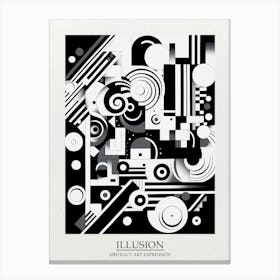 Illusion Abstract Black And White 5 Poster Canvas Print