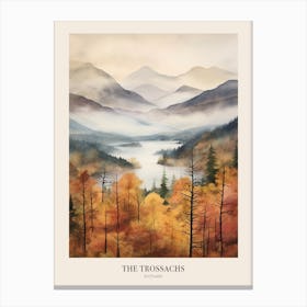 Autumn Forest Landscape The Trossachs Scotland 2 Poster Canvas Print