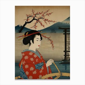 Geisha In A Boat Canvas Print