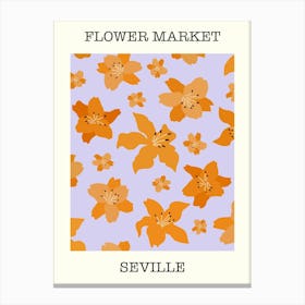 Flower Market Seville  Canvas Print