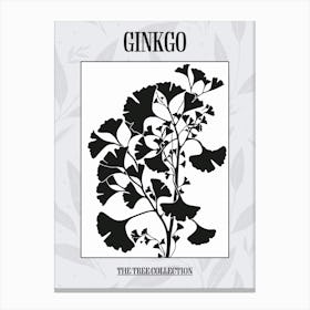 Ginkgo Tree Simple Geometric Nature Stencil 3 Poster Canvas Print