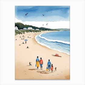 People On The Beach Painting (33) Canvas Print