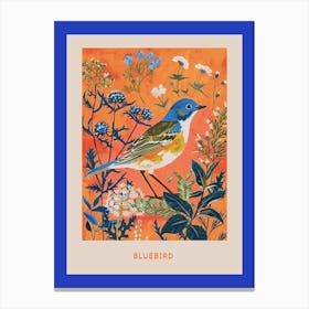 Spring Birds Poster Bluebird 1 Canvas Print
