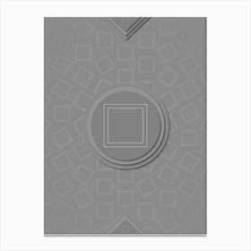 Geometric Glyph Sigil with Hex Array Pattern in Gray n.0110 Canvas Print