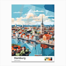 Hamburg, Germany, Geometric Illustration 2 Poster Canvas Print