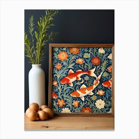 William Morris Koi Fish Print Canvas Print