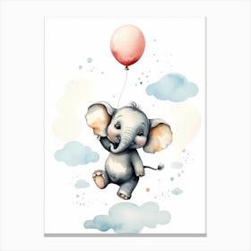 Adorable Chibi Baby Elephant (1) Canvas Print
