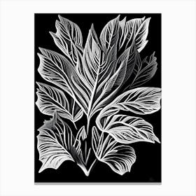 Stonecrop Leaf Linocut 2 Canvas Print