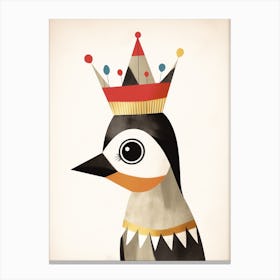 Little Woodpecker Wearing A Crown Canvas Print