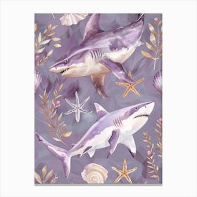 Purple Scalloped Hammerhead Shark 2 Canvas Print