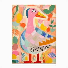 Pink Scandi Goose 1 Canvas Print