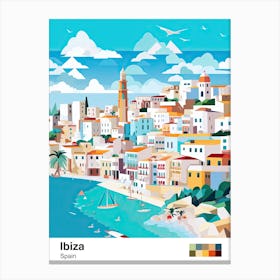 Ibiza, Spain, Geometric Illustration 2 Poster Canvas Print