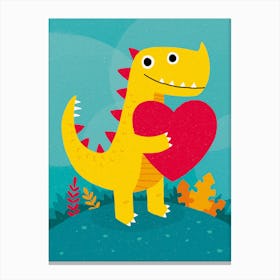 Dino Love Canvas Print