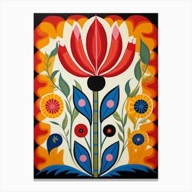 Flower Motif Painting Tulip 1 Canvas Print