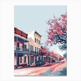 Duotone Illustration Rainey Street Historic District Austin Texas 2 Canvas Print