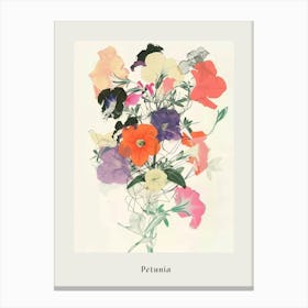 Petunia 2 Collage Flower Bouquet Poster Canvas Print