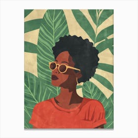 Afro-American Woman In Sunglasses 6 Canvas Print