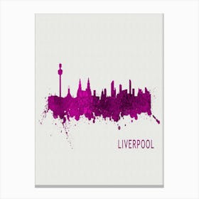 Liverpool England City Purple Canvas Print