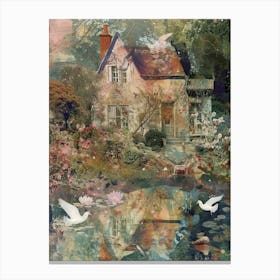 Collage Pond Monet Fairies Scrapbook 1 Canvas Print
