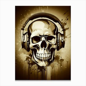 Skull With Headphones 85 Canvas Print