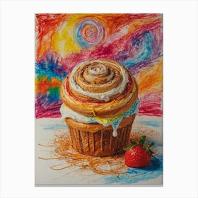 Cupcake With A Strawberry Canvas Print