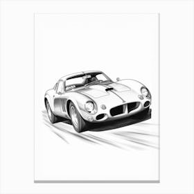 Ferrari 250 Gto Line Drawing 9 Canvas Print