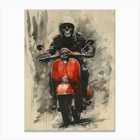 Vespa Skull Canvas Print