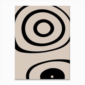 Beige and Black Minimal Abstract Canvas Print