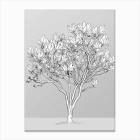 Magnolia Tree Minimalistic Drawing 1 Canvas Print