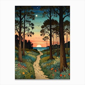 William Morris Sunset In The Woods Canvas Print