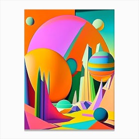 Planets Abstract Modern Pop Space Canvas Print