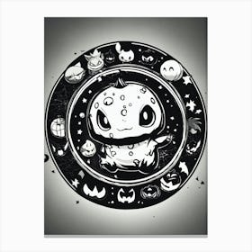 Pokemon Drawing Black And White Pokedex Canvas Print