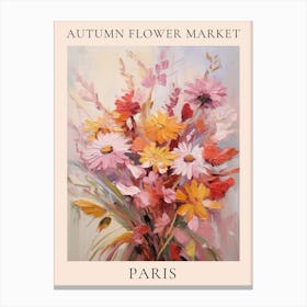 Autumn Flower Market Poster Paris Canvas Print