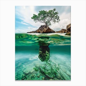 Lone Tree In The Water Canvas Print