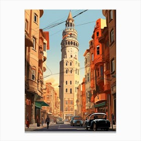 Galata Tower Pixel Art 2 Canvas Print