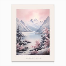 Dreamy Winter National Park Poster  Fiordland National Park New Zealand 2 Canvas Print