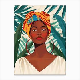 African Woman In A Turban 29 Canvas Print