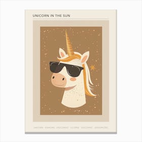 Unicorn With Sunglasses Muted Pastel 1 Poster Canvas Print