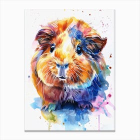 Guinea Pig Colourful Watercolour 2 Canvas Print