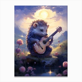 Hedgehog Playing Guitar Canvas Print