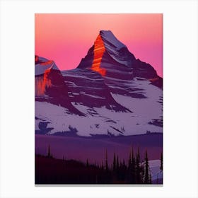 The Canadian Rockies Retro Sunset 5 Canvas Print