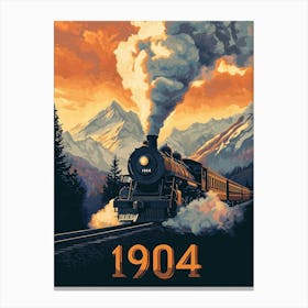 Aihrgdesign A Retro Poster Of A Steam Locomotive Traveling Th 5bdbb241 4d17 4d3b A6e2 D8697604309c 0 Canvas Print