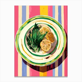 A Plate Of Caponatta, Top View Food Illustration 1 Canvas Print
