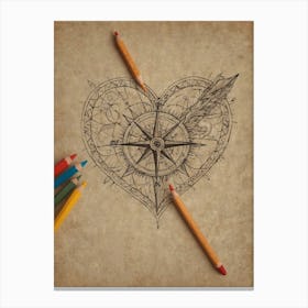 Heart Compass 4 Canvas Print