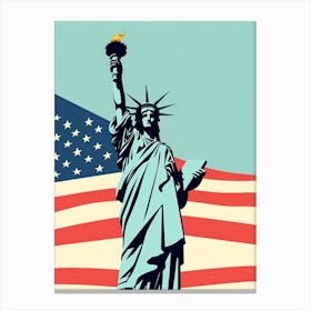 United States Of America Travel Illustration Canvas Print