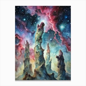 A Dazzling Poster Of The Pillars Of Creation In Th (1) Canvas Print