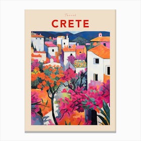 Crete Greece Fauvist Travel Poster Canvas Print