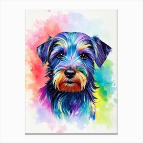 Cesky Terrier Rainbow Oil Painting dog Canvas Print