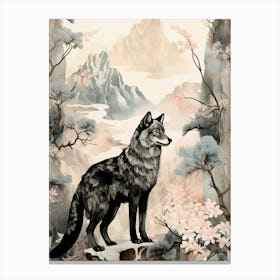 Himalayan Wolf Vintage Japanese 6 Canvas Print
